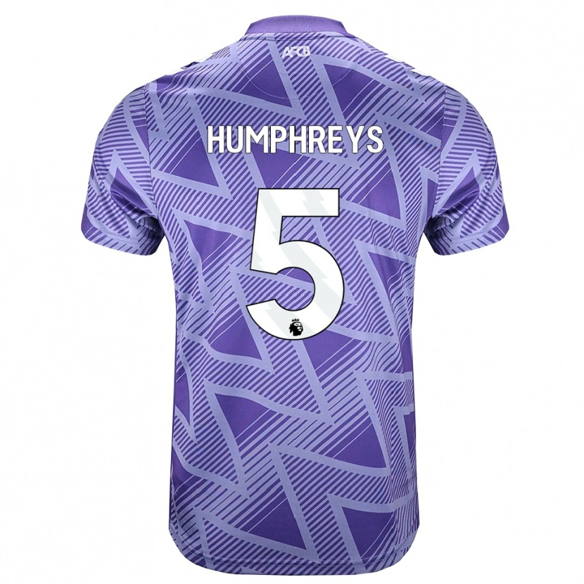 Danxen Kinder Holly Humphreys #5 Blassesviolett Rot Weiß Auswärtstrikot Trikot 2026/27 T-Shirt