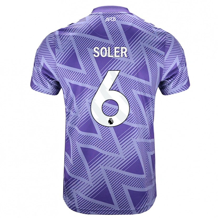Danxen Kinder Julio Soler #6 Blassesviolett Rot Weiß Auswärtstrikot Trikot 2026/27 T-Shirt
