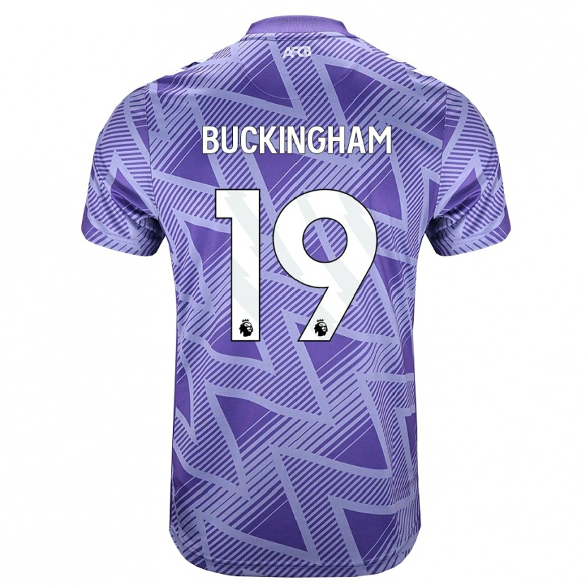 Danxen Kinder Alisha Buckingham #19 Blassesviolett Rot Weiß Auswärtstrikot Trikot 2026/27 T-Shirt