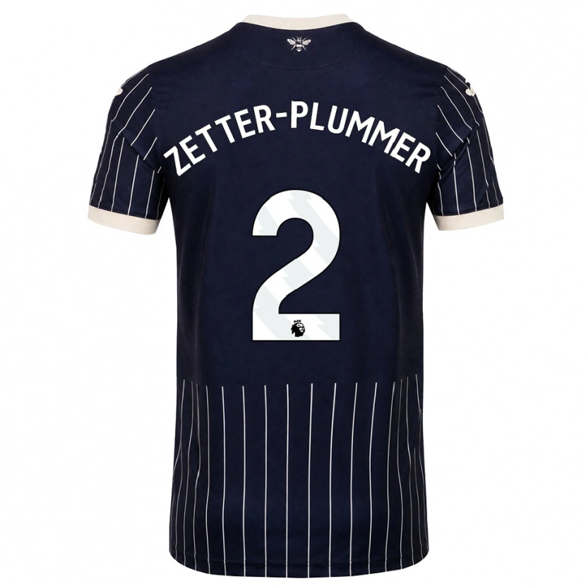 Danxen Kinder Josh Zetter-Plummer #2 Schwarz Weiß Auswärtstrikot Trikot 2026/27 T-Shirt
