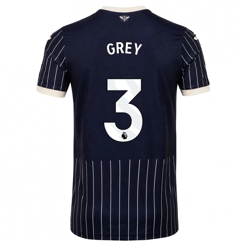 Danxen Kinder Andre Grey #3 Schwarz Weiß Auswärtstrikot Trikot 2026/27 T-Shirt