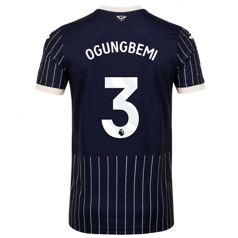 Danxen Kinder Nathaniel Ogungbemi #3 Schwarz Weiß Auswärtstrikot Trikot 2026/27 T-Shirt