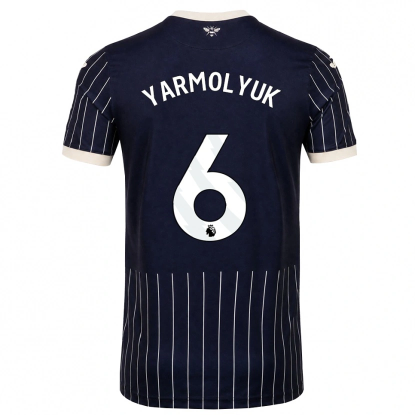 Danxen Kinder Yegor Yarmolyuk #6 Schwarz Weiß Auswärtstrikot Trikot 2026/27 T-Shirt
