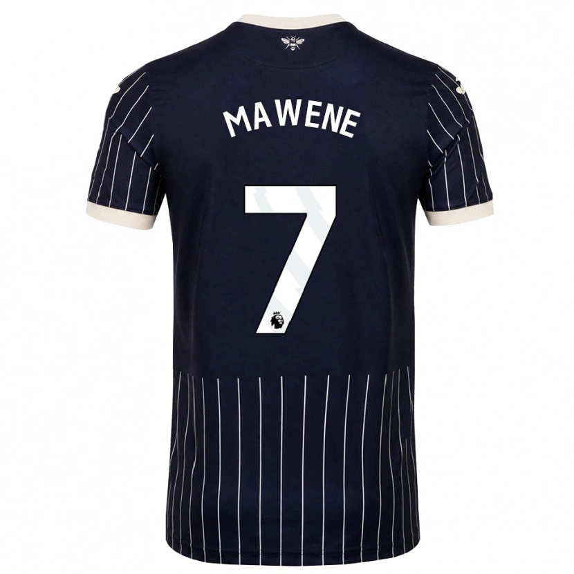 Danxen Kinder Theo Mawene #7 Schwarz Weiß Auswärtstrikot Trikot 2026/27 T-Shirt