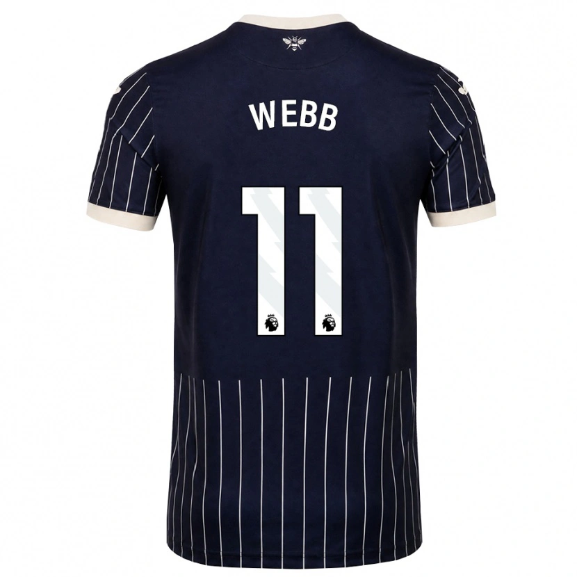 Danxen Kinder Chloe Webb #11 Schwarz Weiß Auswärtstrikot Trikot 2026/27 T-Shirt