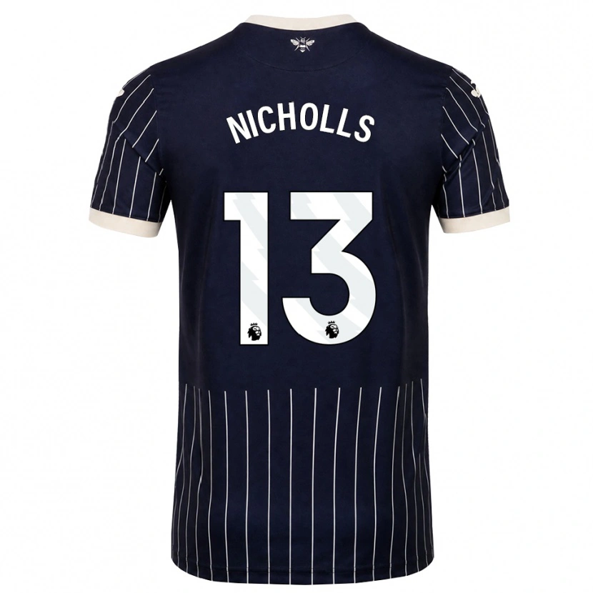 Danxen Kinder Layton Nicholls #13 Schwarz Weiß Auswärtstrikot Trikot 2026/27 T-Shirt