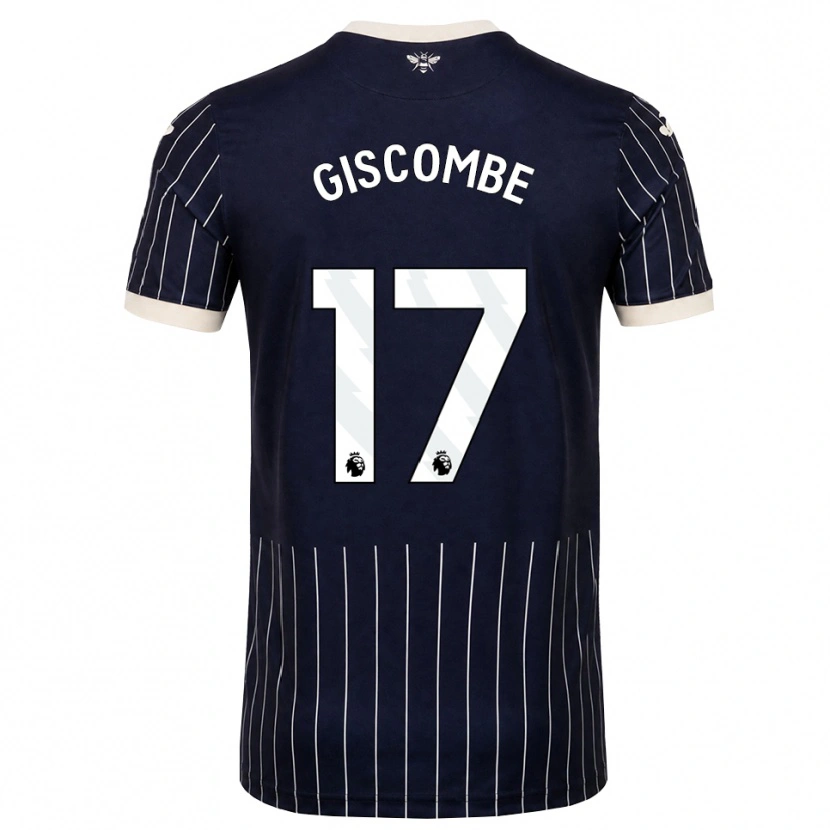 Danxen Kinder Naeem Giscombe #17 Schwarz Weiß Auswärtstrikot Trikot 2026/27 T-Shirt