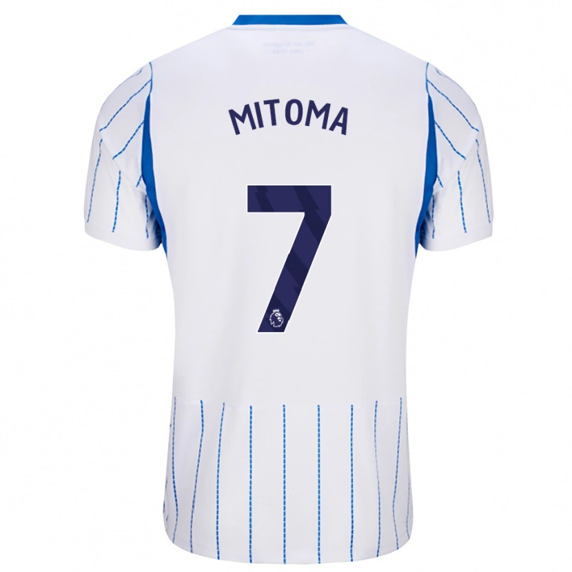 Danxen Kinder Kaoru Mitoma #7 Himmelblau Weiß Auswärtstrikot Trikot 2026/27 T-Shirt