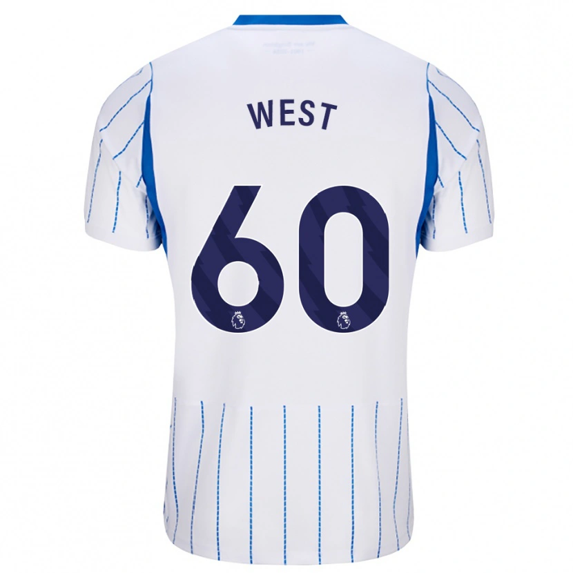 Danxen Kinder Aidan West #60 Himmelblau Weiß Auswärtstrikot Trikot 2026/27 T-Shirt