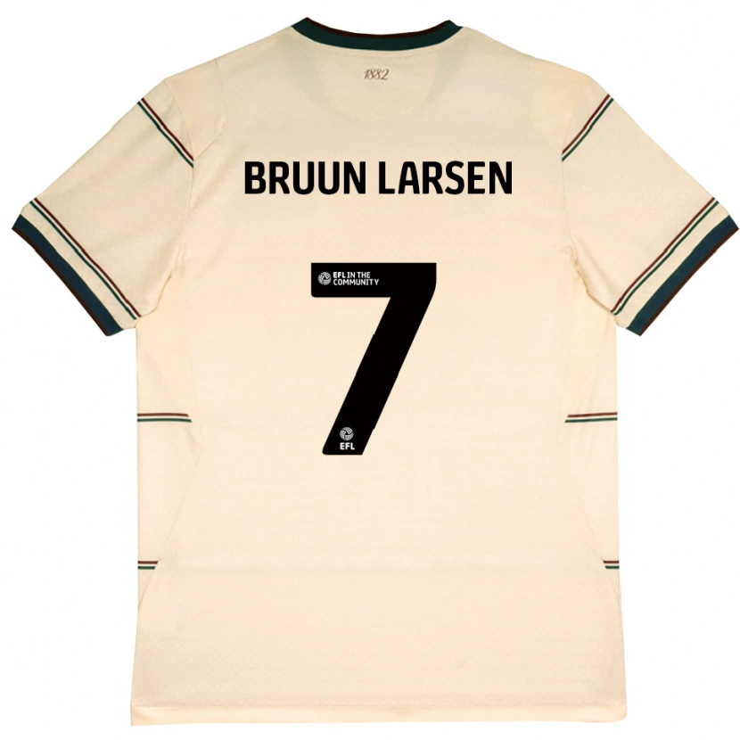 Danxen Kinder Jacob Bruun Larsen #7 Beige Burgund Auswärtstrikot Trikot 2026/27 T-Shirt