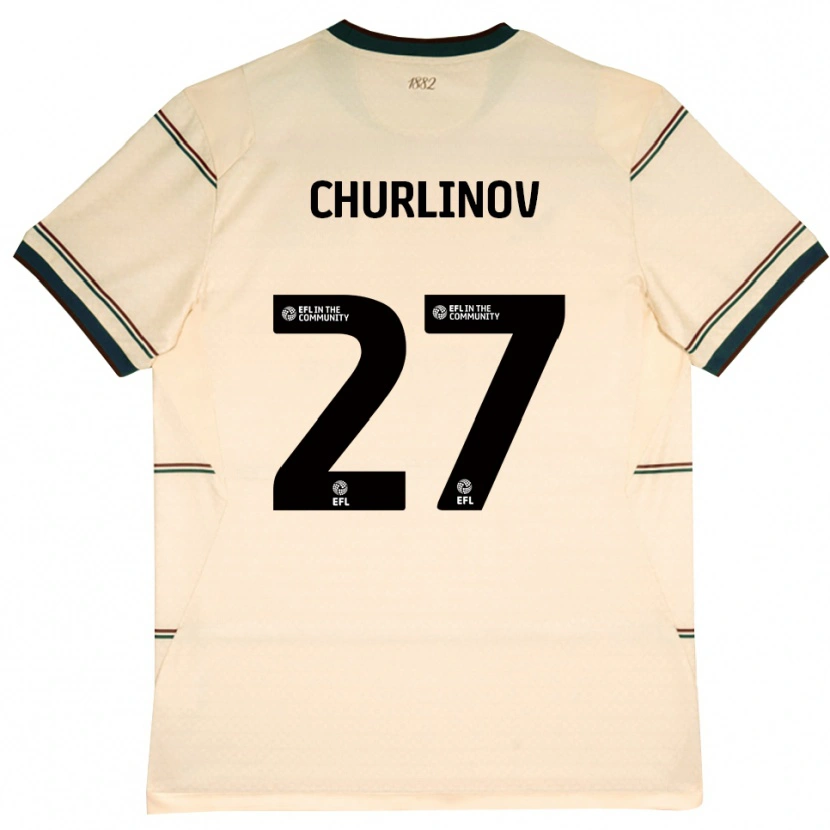 Danxen Kinder Darko Churlinov #27 Beige Burgund Auswärtstrikot Trikot 2026/27 T-Shirt