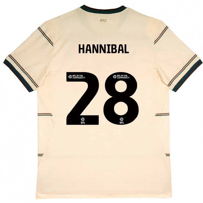 Danxen Kinder Hannibal Mejbri #28 Beige Burgund Auswärtstrikot Trikot 2026/27 T-Shirt