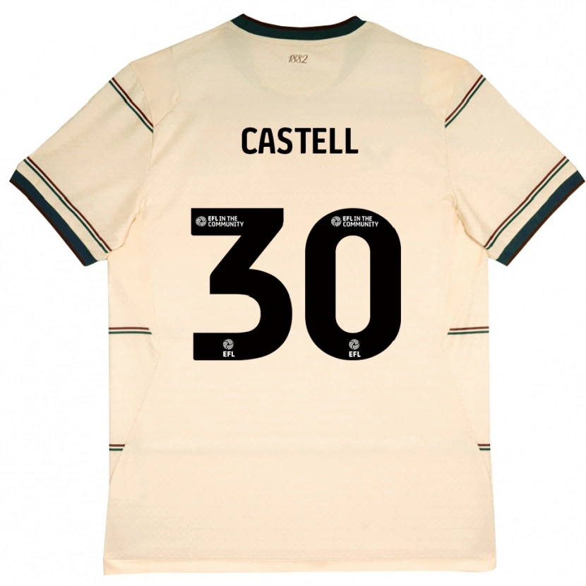 Danxen Kinder Lluc Castell #30 Beige Burgund Auswärtstrikot Trikot 2026/27 T-Shirt