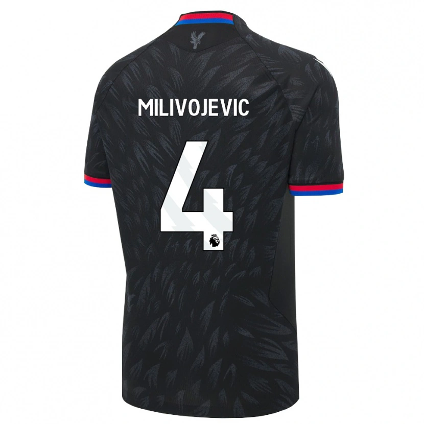 Danxen Kinder Luka Milivojevic #4 Schwarz Blau Rot Auswärtstrikot Trikot 2026/27 T-Shirt
