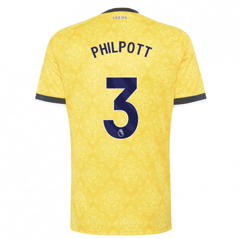 Danxen Kinder Louie Philpott #3 Gelb Weiß Schwarz Auswärtstrikot Trikot 2026/27 T-Shirt