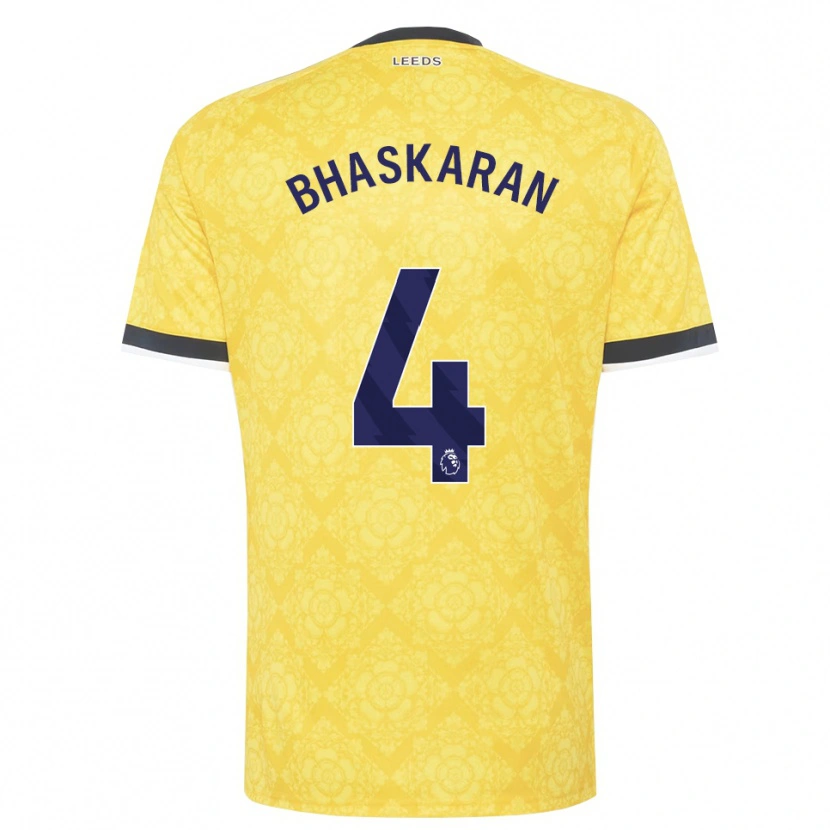 Danxen Kinder Joe Bhaskaran #4 Gelb Weiß Schwarz Auswärtstrikot Trikot 2026/27 T-Shirt