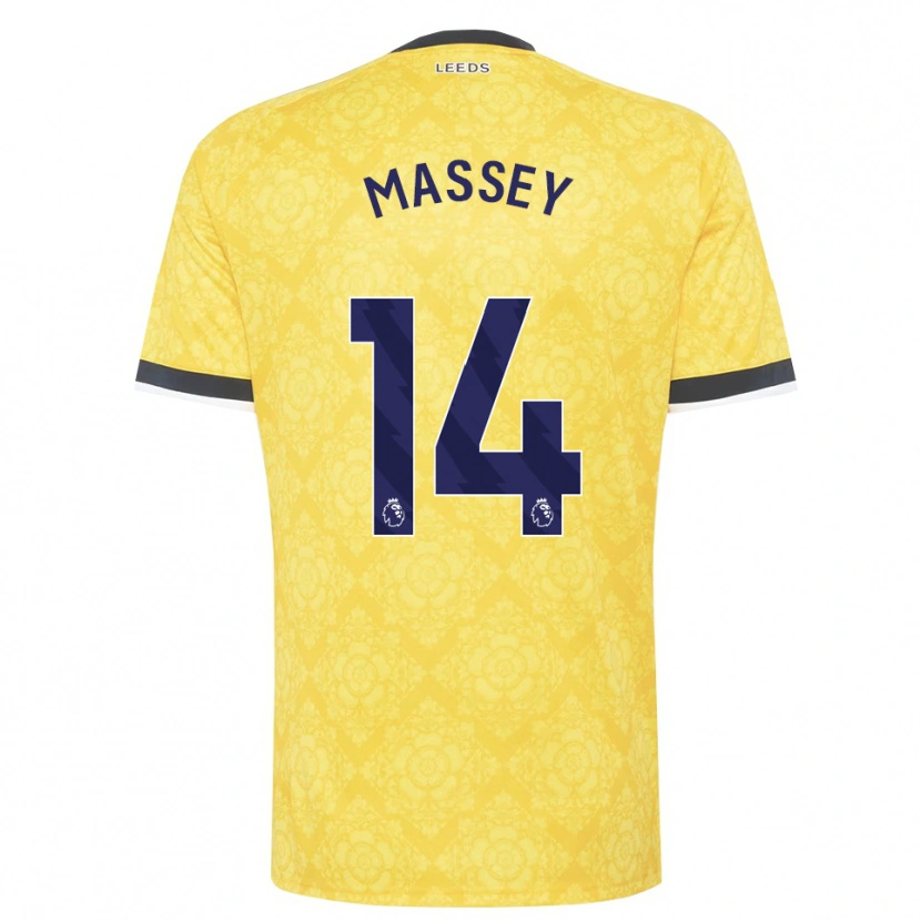 Danxen Kinder Alexander Massey #14 Gelb Weiß Schwarz Auswärtstrikot Trikot 2026/27 T-Shirt