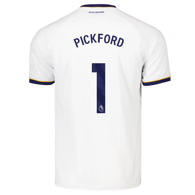 Danxen Kinder Jordan Pickford #1 Mitternachtsblau Weiß Gelb Auswärtstrikot Trikot 2026/27 T-Shirt