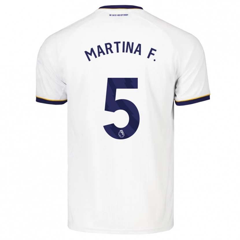 Danxen Kinder Martina Fernández #5 Mitternachtsblau Weiß Gelb Auswärtstrikot Trikot 2026/27 T-Shirt