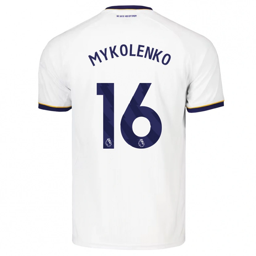Danxen Kinder Vitaliy Mykolenko #16 Mitternachtsblau Weiß Gelb Auswärtstrikot Trikot 2026/27 T-Shirt