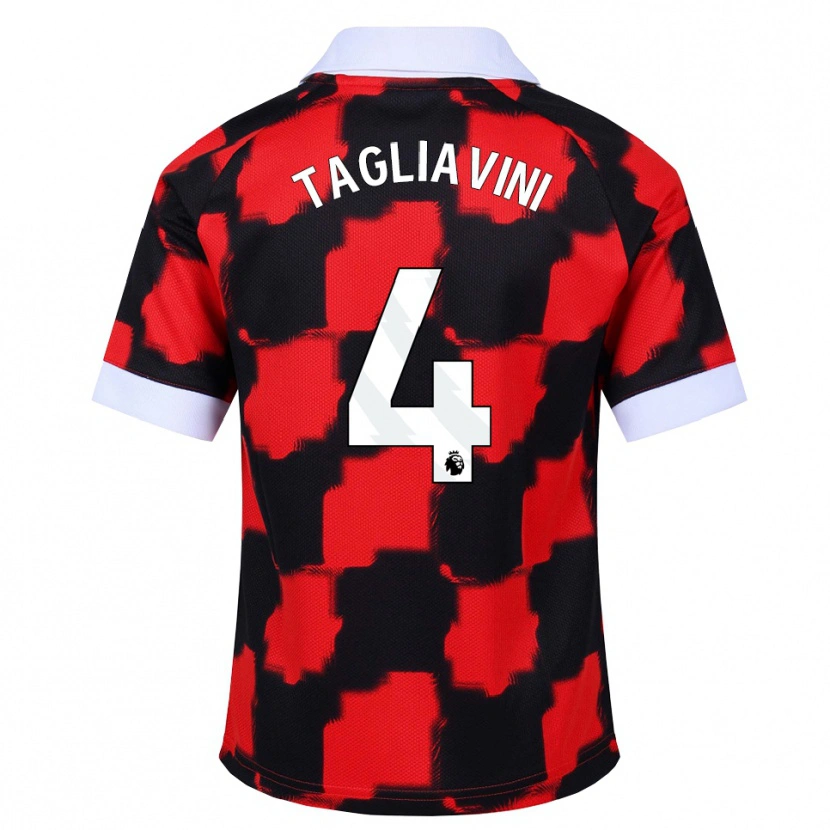 Danxen Kinder Ella Tagliavini #4 Rot Weiß Schwarz Auswärtstrikot Trikot 2026/27 T-Shirt