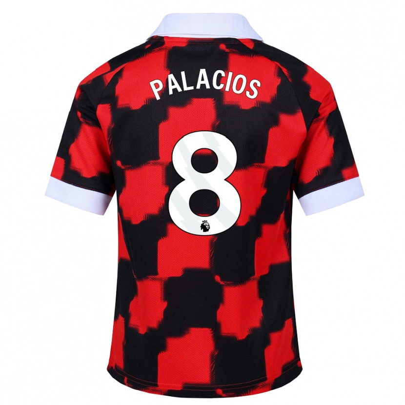 Danxen Kinder César Palacios #8 Rot Weiß Schwarz Auswärtstrikot Trikot 2026/27 T-Shirt