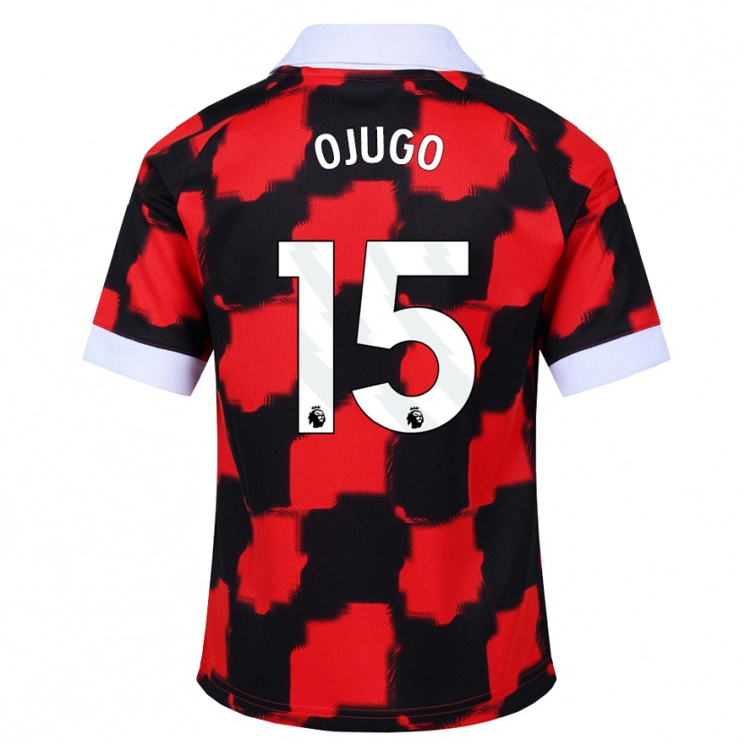 Danxen Kinder Tyrell Ojugo #15 Rot Weiß Schwarz Auswärtstrikot Trikot 2026/27 T-Shirt