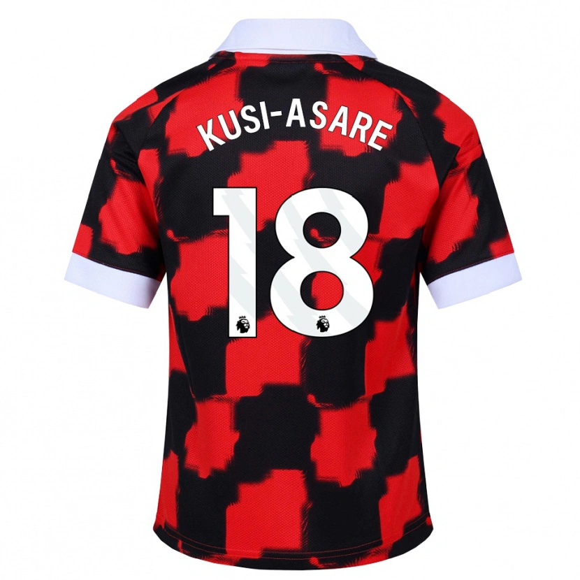 Danxen Kinder Jonah Kusi-Asare #18 Rot Weiß Schwarz Auswärtstrikot Trikot 2026/27 T-Shirt