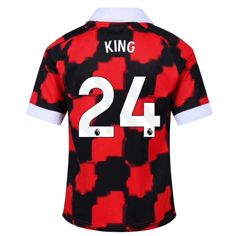 Danxen Kinder Josh King #24 Rot Weiß Schwarz Auswärtstrikot Trikot 2026/27 T-Shirt