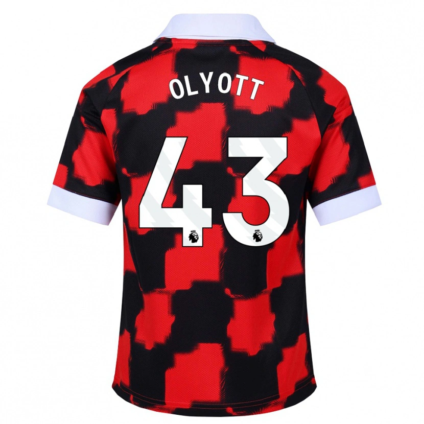 Danxen Kinder Tom Olyott #43 Rot Weiß Schwarz Auswärtstrikot Trikot 2026/27 T-Shirt