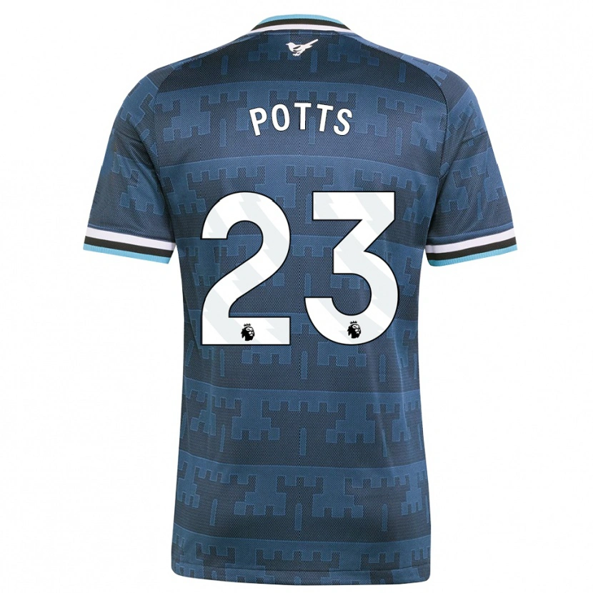 Danxen Kinder Charlotte Potts #23 Gelb Schwarz Blau Auswärtstrikot Trikot 2026/27 T-Shirt