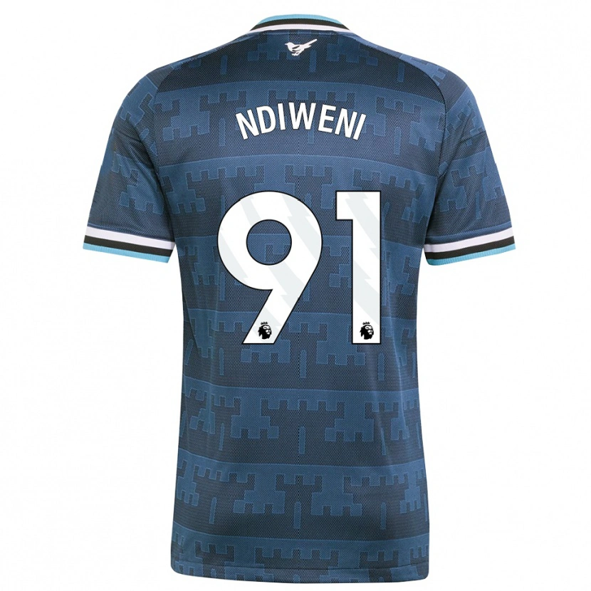 Danxen Kinder Ethan Ndiweni #91 Gelb Schwarz Blau Auswärtstrikot Trikot 2026/27 T-Shirt
