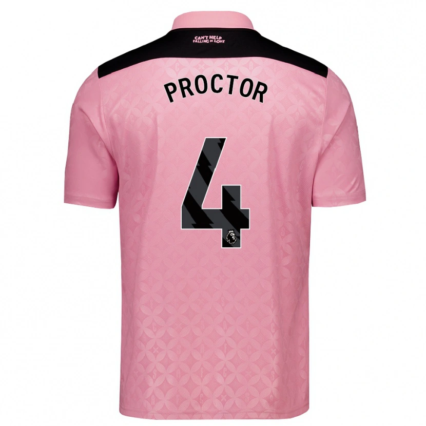 Danxen Kinder Tom Proctor #4 Hellrosa Schwarz Auswärtstrikot Trikot 2026/27 T-Shirt