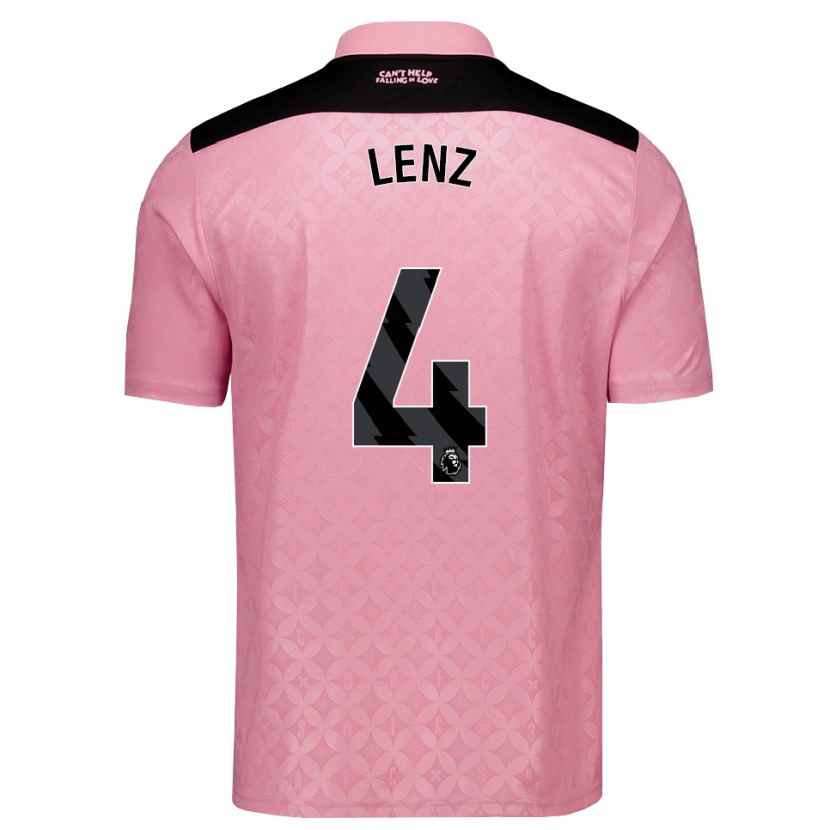 Danxen Kinder Elias Lenz #4 Hellrosa Schwarz Auswärtstrikot Trikot 2026/27 T-Shirt