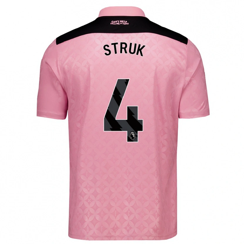 Danxen Kinder Ivan Struk #4 Hellrosa Schwarz Auswärtstrikot Trikot 2026/27 T-Shirt