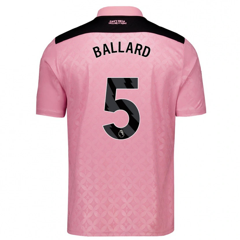 Danxen Kinder Dan Ballard #5 Hellrosa Schwarz Auswärtstrikot Trikot 2026/27 T-Shirt