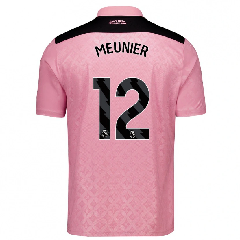 Danxen Kinder Thomas Meunier #12 Hellrosa Schwarz Auswärtstrikot Trikot 2026/27 T-Shirt