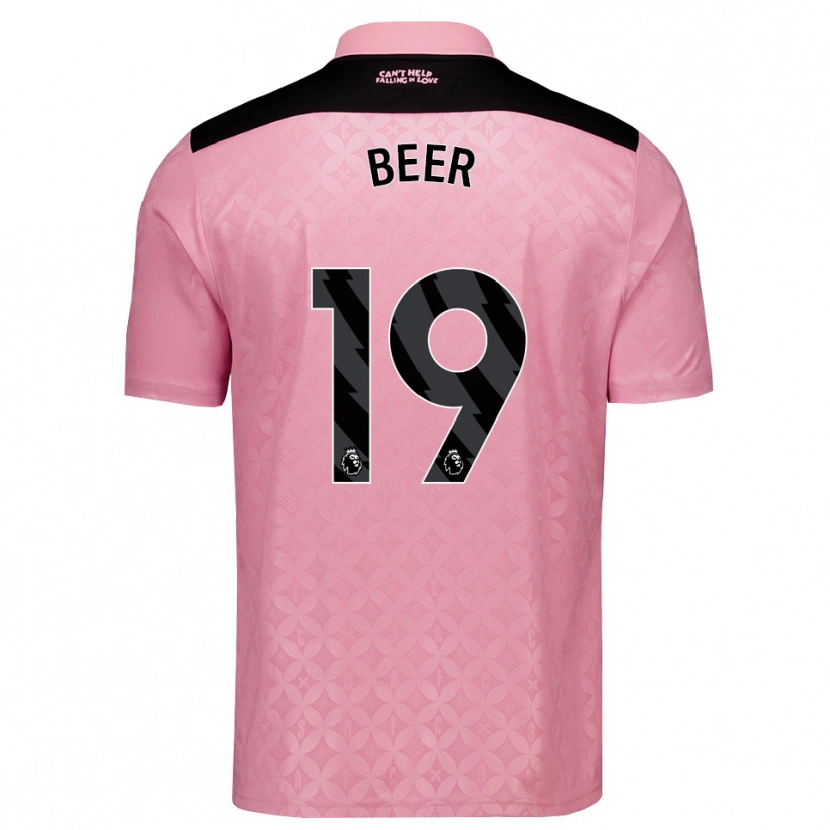 Danxen Kinder Megan Beer #19 Hellrosa Schwarz Auswärtstrikot Trikot 2026/27 T-Shirt