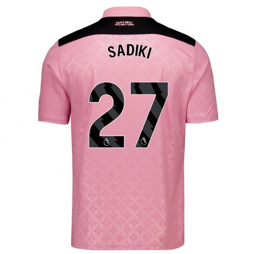 Danxen Kinder Noah Sadiki #27 Hellrosa Schwarz Auswärtstrikot Trikot 2026/27 T-Shirt