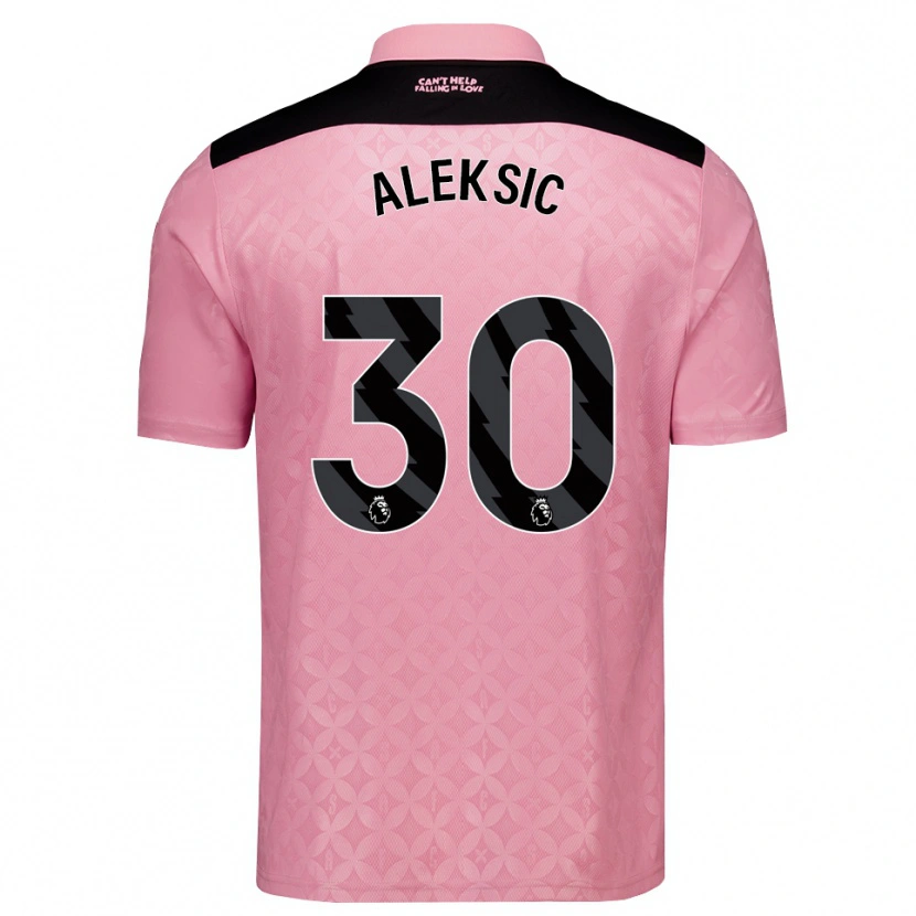 Danxen Kinder Milan Aleksic #30 Hellrosa Schwarz Auswärtstrikot Trikot 2026/27 T-Shirt