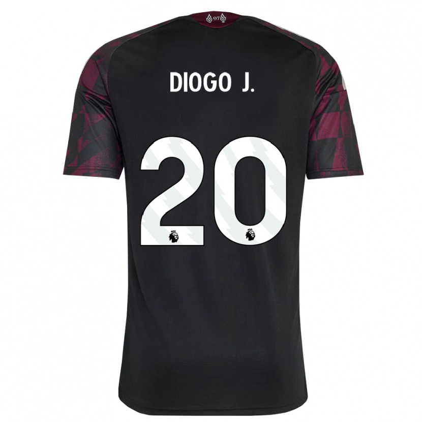 Danxen Kinder Diogo Jota #20 Schwarz Weiß Violett Ausweichtrikot Trikot 2026/27 T-Shirt