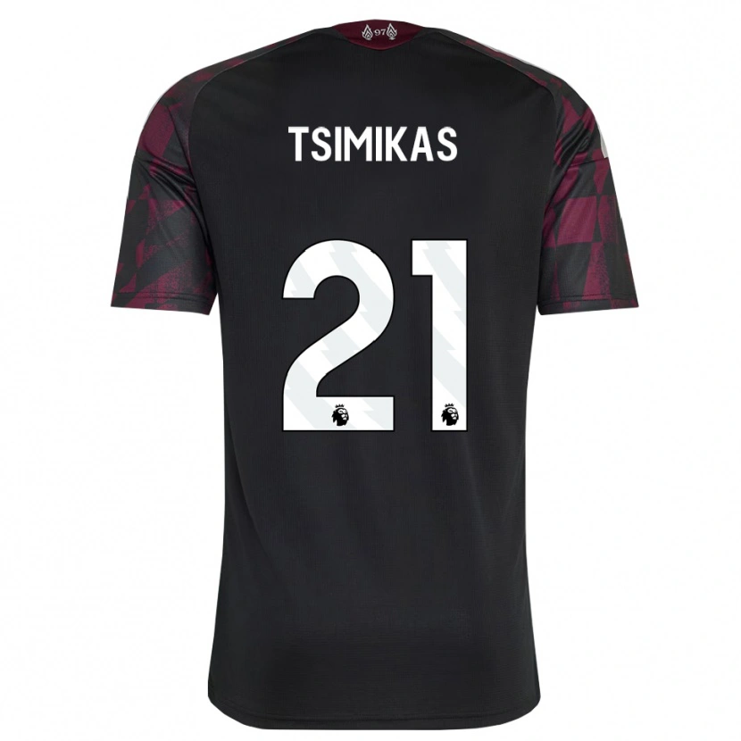 Danxen Kinder Konstantinos Tsimikas #21 Schwarz Weiß Violett Ausweichtrikot Trikot 2026/27 T-Shirt