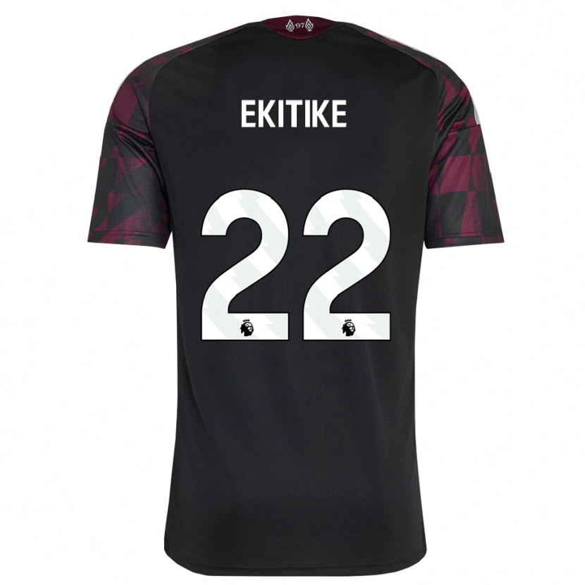 Danxen Kinder Hugo Ekitiké #22 Schwarz Weiß Violett Ausweichtrikot Trikot 2026/27 T-Shirt