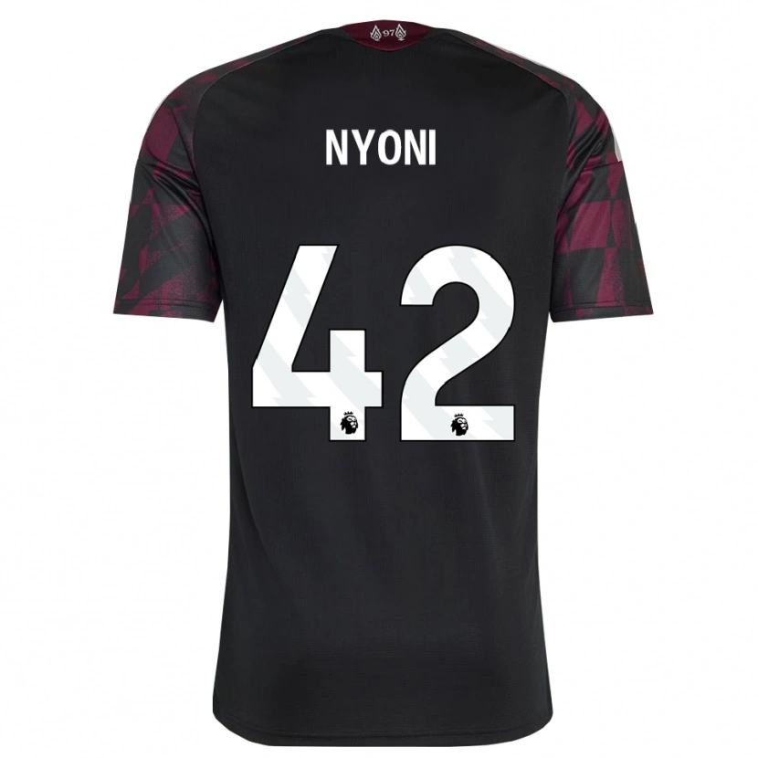 Danxen Kinder Trey Nyoni #42 Schwarz Weiß Violett Ausweichtrikot Trikot 2026/27 T-Shirt