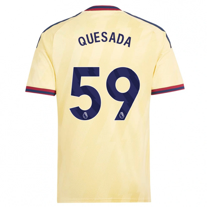 Danxen Kinder Elián Quesada #59 Hell Gelb Mitternachtsblau Ausweichtrikot Trikot 2026/27 T-Shirt