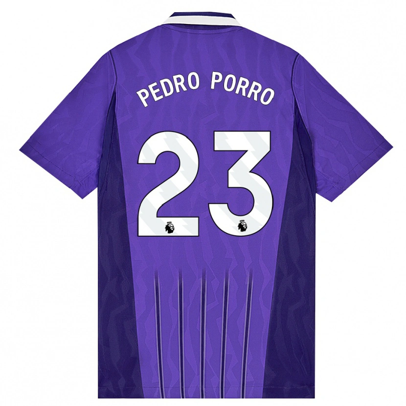 Danxen Kinder Pedro Porro #23 Violett Weiß Ausweichtrikot Trikot 2026/27 T-Shirt