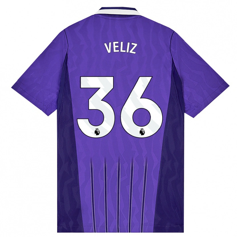 Danxen Kinder Alejo Véliz #36 Violett Weiß Ausweichtrikot Trikot 2026/27 T-Shirt