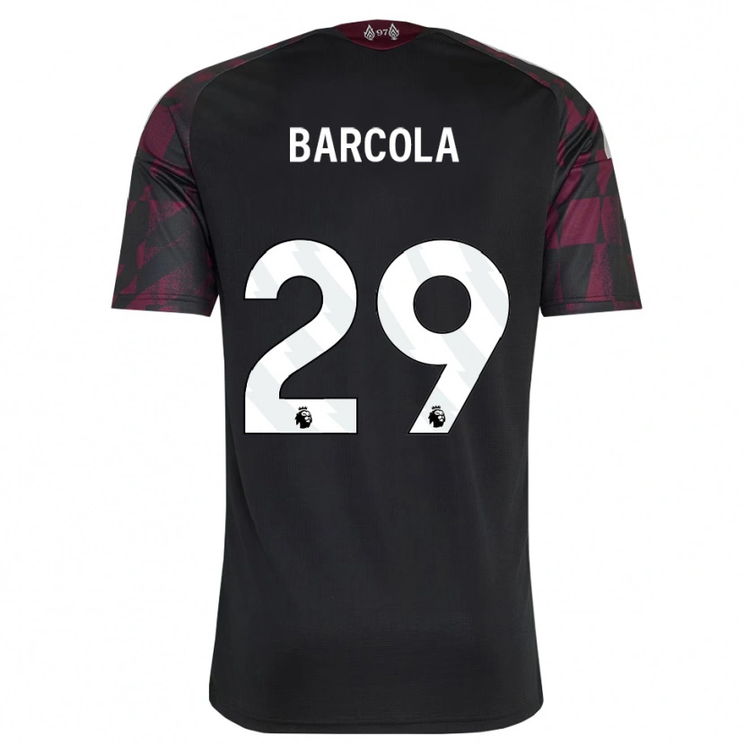 Danxen Kinder Bradley Barcola #29 Schwarz Weiß Violett Ausweichtrikot Trikot 2026/27 T-Shirt
