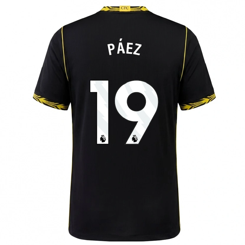 Danxen Herren Kendry Páez #19 Schwarz Gelb Auswärtstrikot Trikot 2026/27 T-Shirt