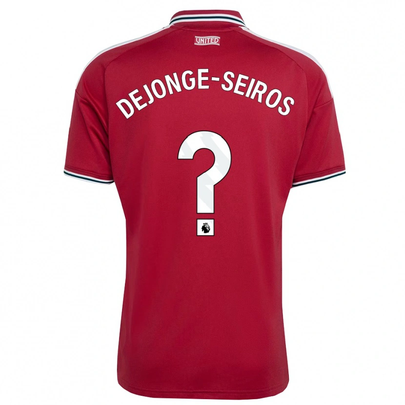 Danxen Herren Edson Dejonge-Seiros #0 Rot Gelb Weiß Heimtrikot Trikot 2026/27 T-Shirt
